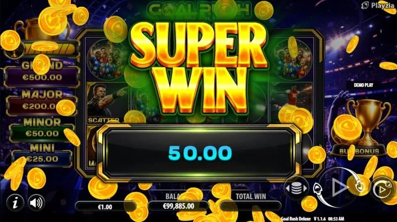Goal Rush Deluxe - Finaler Supergewinn mit Grand Jackpot